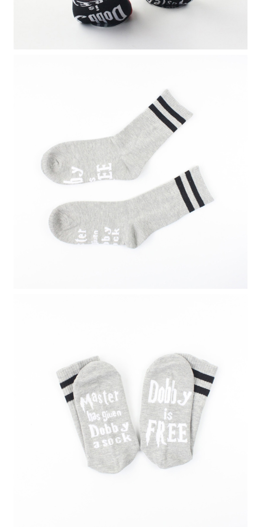 Fashion Dark Gray With Black Lettering Striped Socks With Letter Socks,Fashion Socks