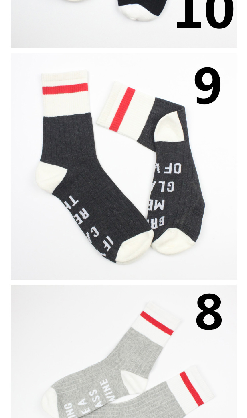 Fashion Black And White Letters On The Sole Of The Foot,Fashion Socks