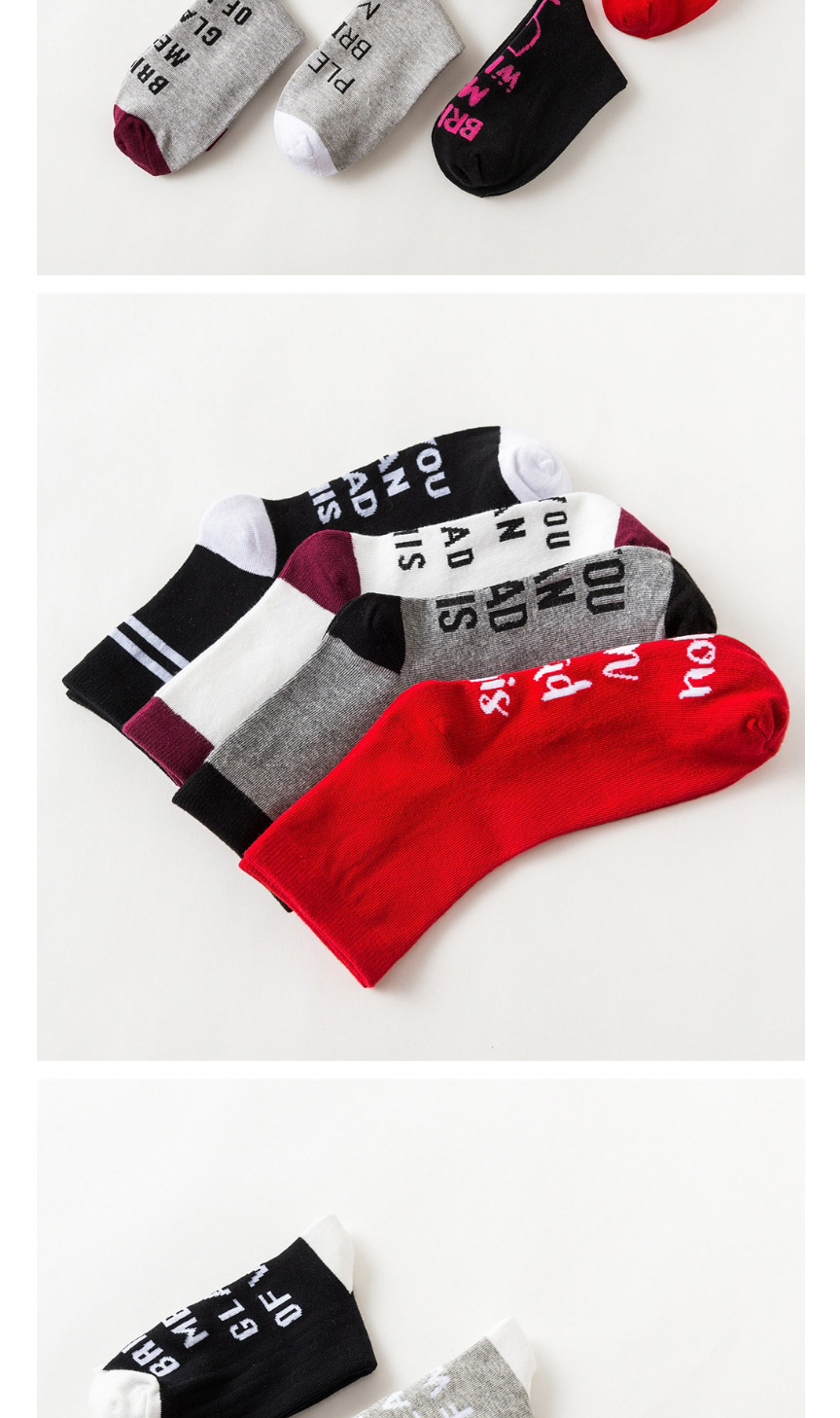Fashion Red Letters On The Sole Of The Foot,Fashion Socks