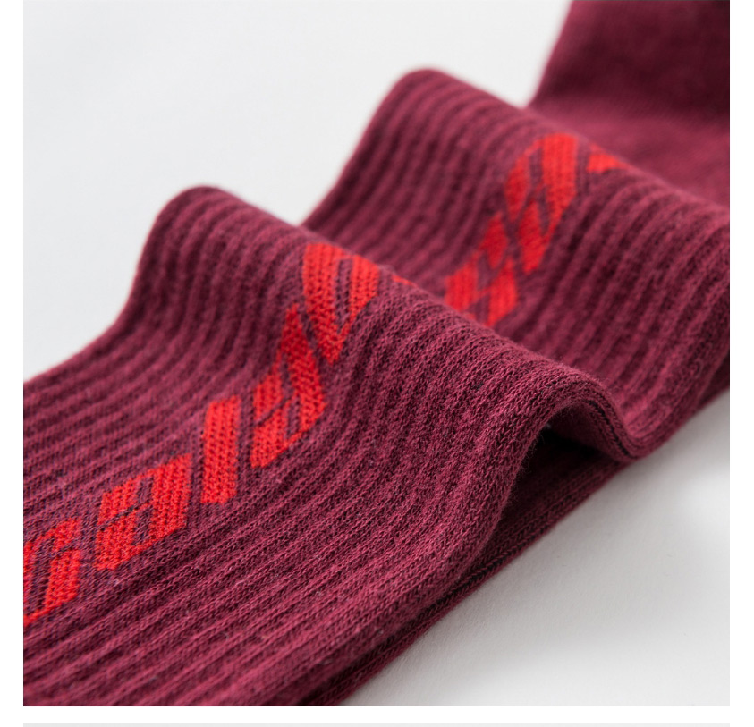 Fashion Red On Black English Letters Hit Color Cotton Socks,Fashion Socks