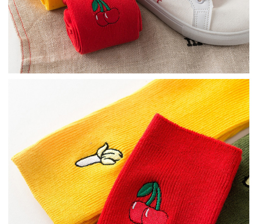 Fashion Pineapple Embroidered Fruit Double Stitch Pile Socks,Fashion Socks