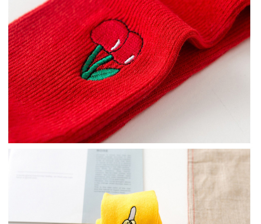 Fashion Pineapple Embroidered Fruit Double Stitch Pile Socks,Fashion Socks