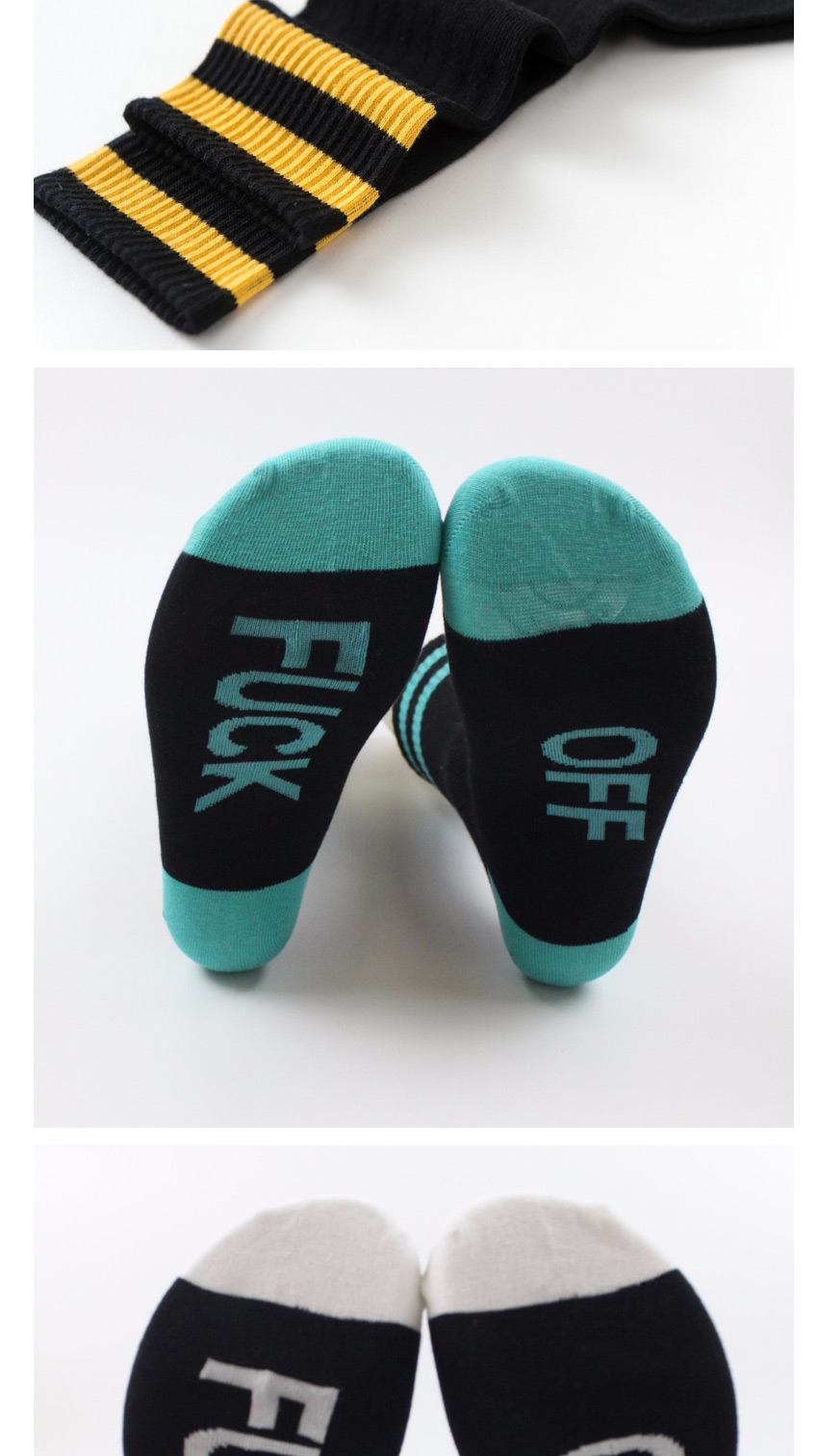 Fashion Black Powder Mens Cotton Socks With Contrasting Letters,Fashion Socks
