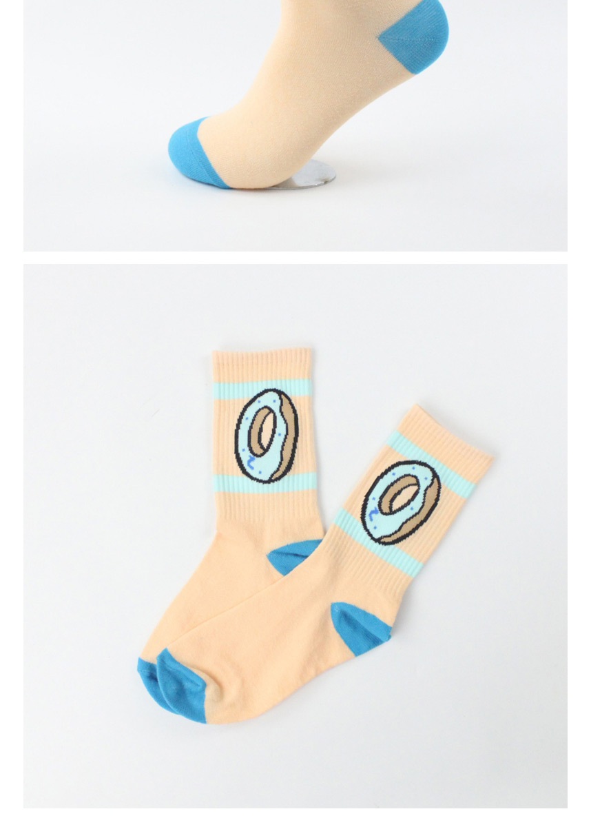 Fashion Gray Donuts Hit Color Mid-tube Cotton Sports Socks,Fashion Socks