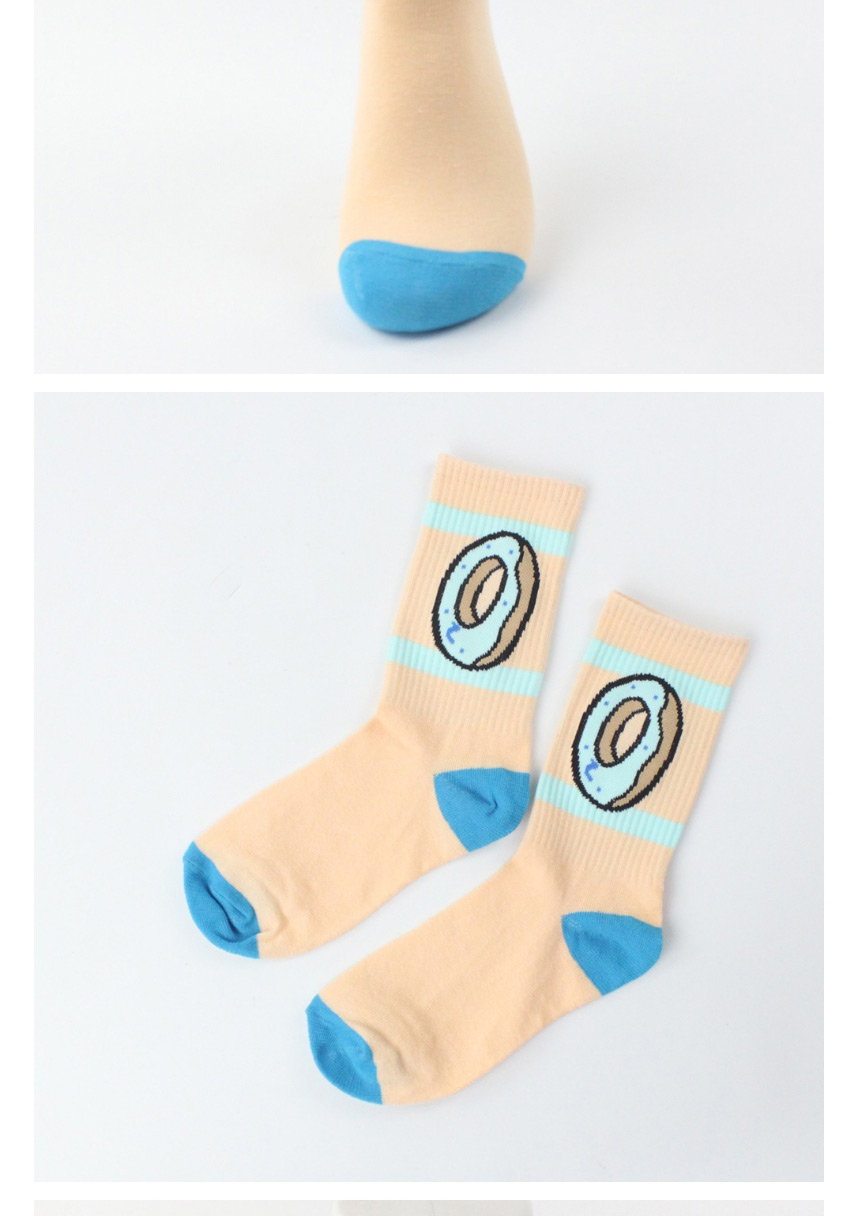 Fashion Beige Donuts Hit Color Mid-tube Cotton Sports Socks,Fashion Socks