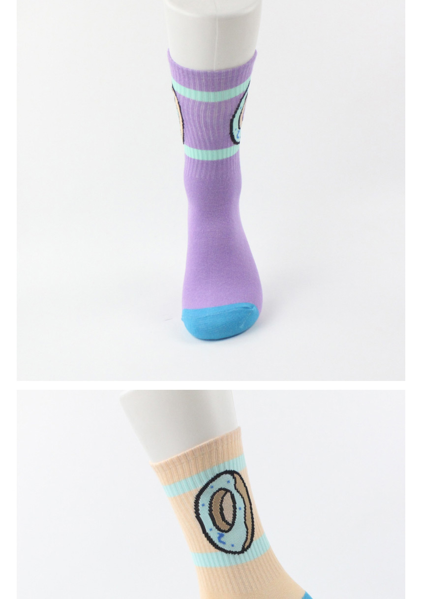 Fashion Blue Donuts Hit Color Mid-tube Cotton Sports Socks,Fashion Socks