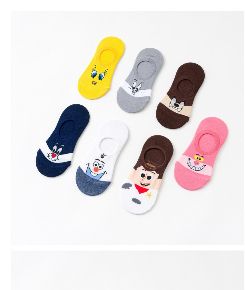 Fashion Puppy Brown Dispensed Non-slip Angry Birds Rabbit Cotton Boat Socks,Fashion Socks