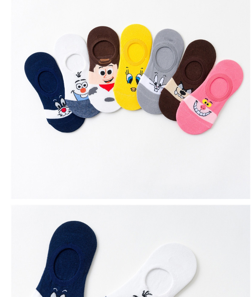 Fashion Rabbit Dark Gray Dispensed Non-slip Angry Birds Rabbit Cotton Boat Socks,Fashion Socks