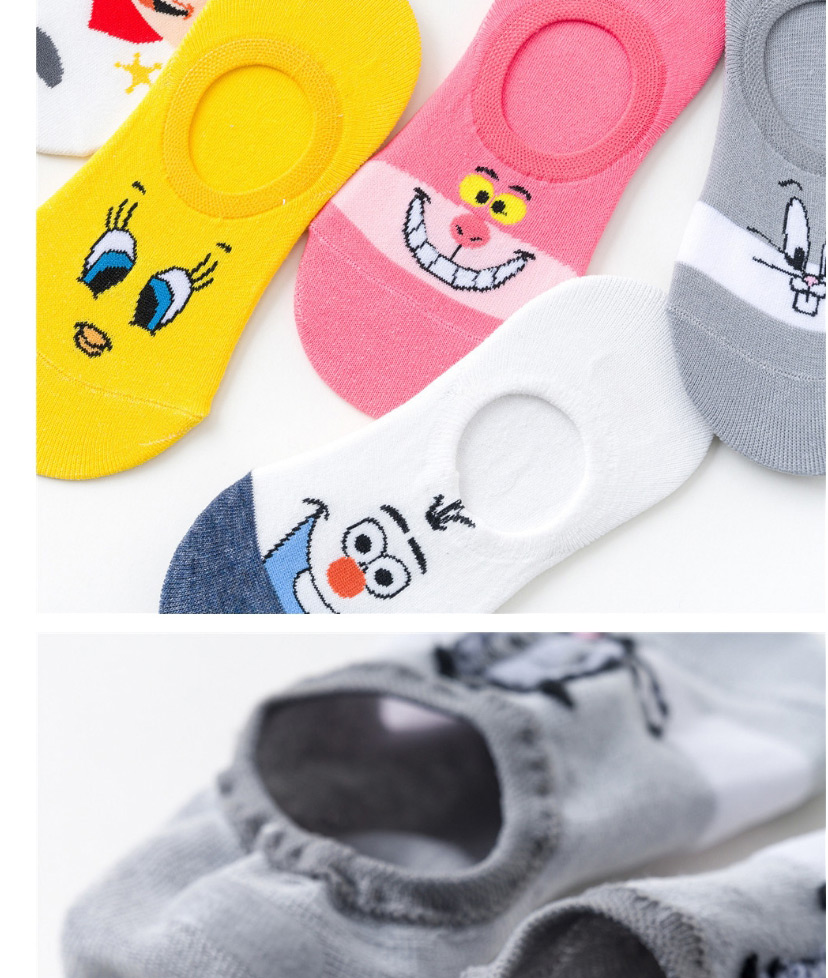 Fashion Emoji Brown Dispensed Non-slip Angry Birds Rabbit Cotton Boat Socks,Fashion Socks