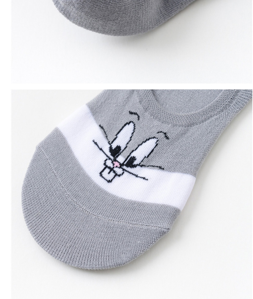Fashion Rabbit Black Dispensed Non-slip Angry Birds Rabbit Cotton Boat Socks,Fashion Socks