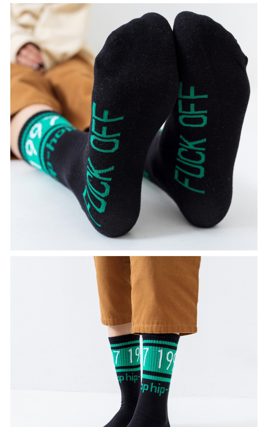 Fashion Diagonal Black And White Numbers And Letters In Cotton Socks,Fashion Socks