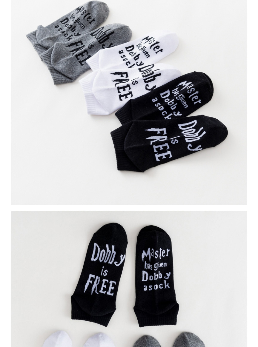 Fashion Gray Letters On The Sole Of The Contrast Color Cotton Socks,Fashion Socks