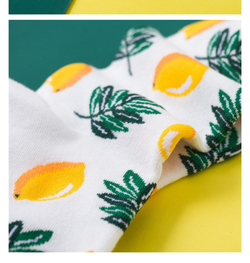 Fashion Lemon Yellow Tropical Fruit Avocado Pineapple Cotton Stockings,Fashion Socks