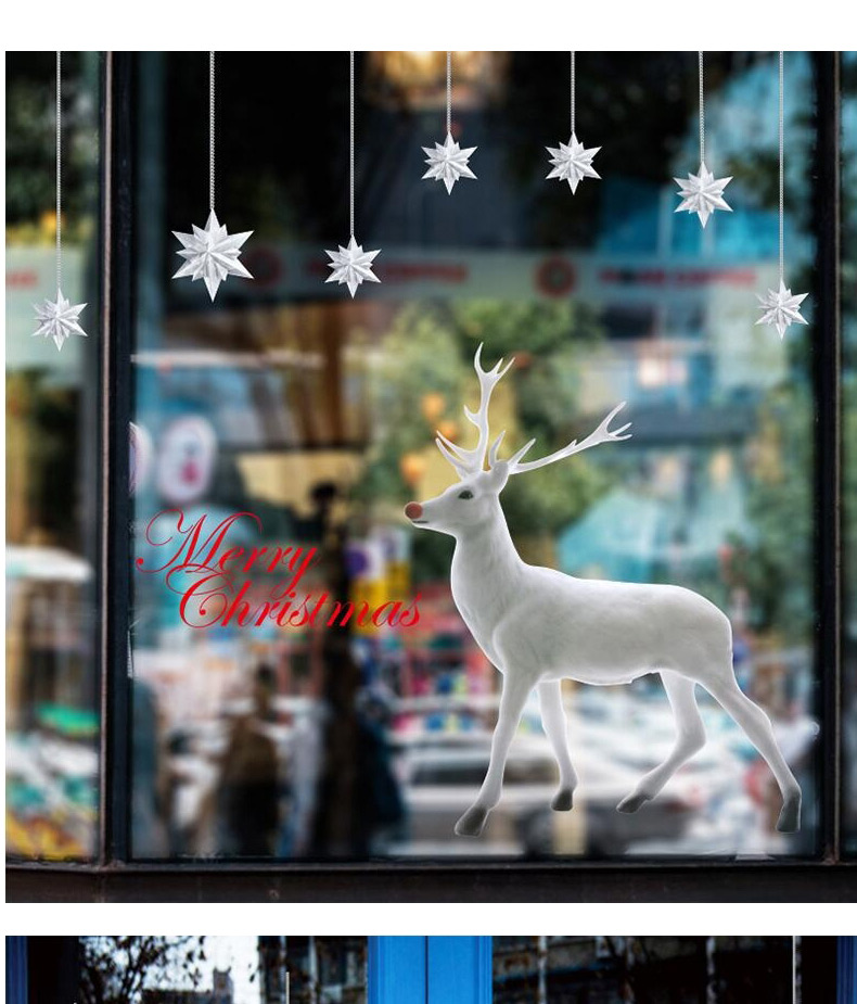 Fashion Bailu Christmas Elk Snowflake Static Glass Door Window Sticker,Festival & Party Supplies