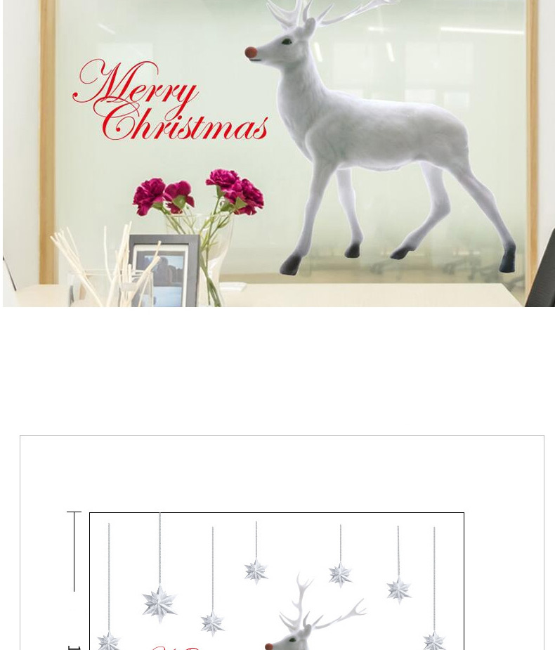 Fashion Bailu Christmas Elk Snowflake Static Glass Door Window Sticker,Festival & Party Supplies