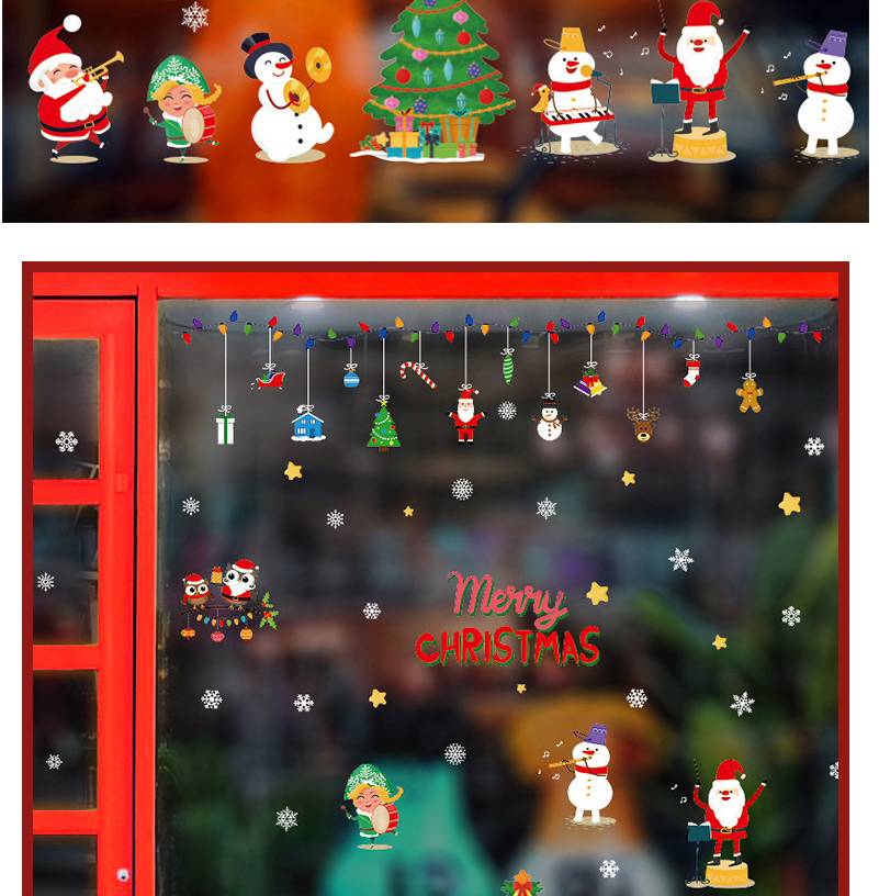 Fashion Christmas Snowman Christmas Scene Decoration Glass Window Stickers,Festival & Party Supplies