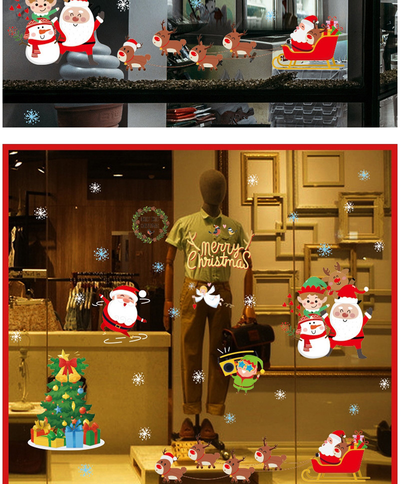 Fashion Snowman Christmas Window Glass Doors And Windows Do Decoration Wall Stickers,Festival & Party Supplies