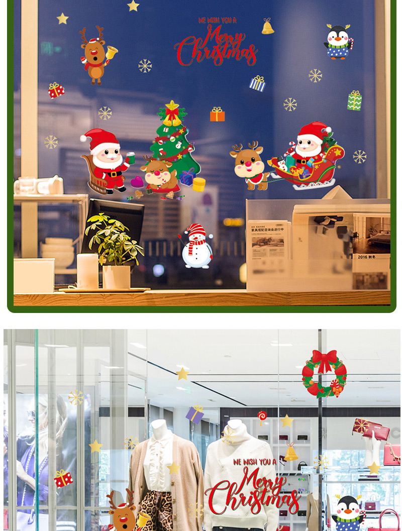 Fashion Christmas Gift Christmas Window Glass Doors And Windows Office Decoration Wall Stickers,Festival & Party Supplies