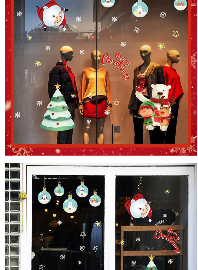 Fashion Polar Bear Christmas Window Glass Doors And Windows Office Decoration Wall Stickers,Festival & Party Supplies