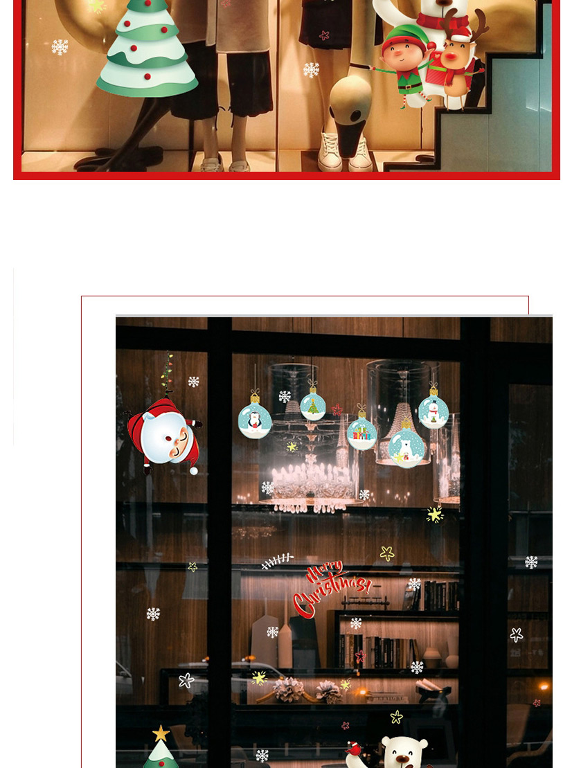 Fashion Polar Bear Christmas Window Glass Doors And Windows Office Decoration Wall Stickers,Festival & Party Supplies