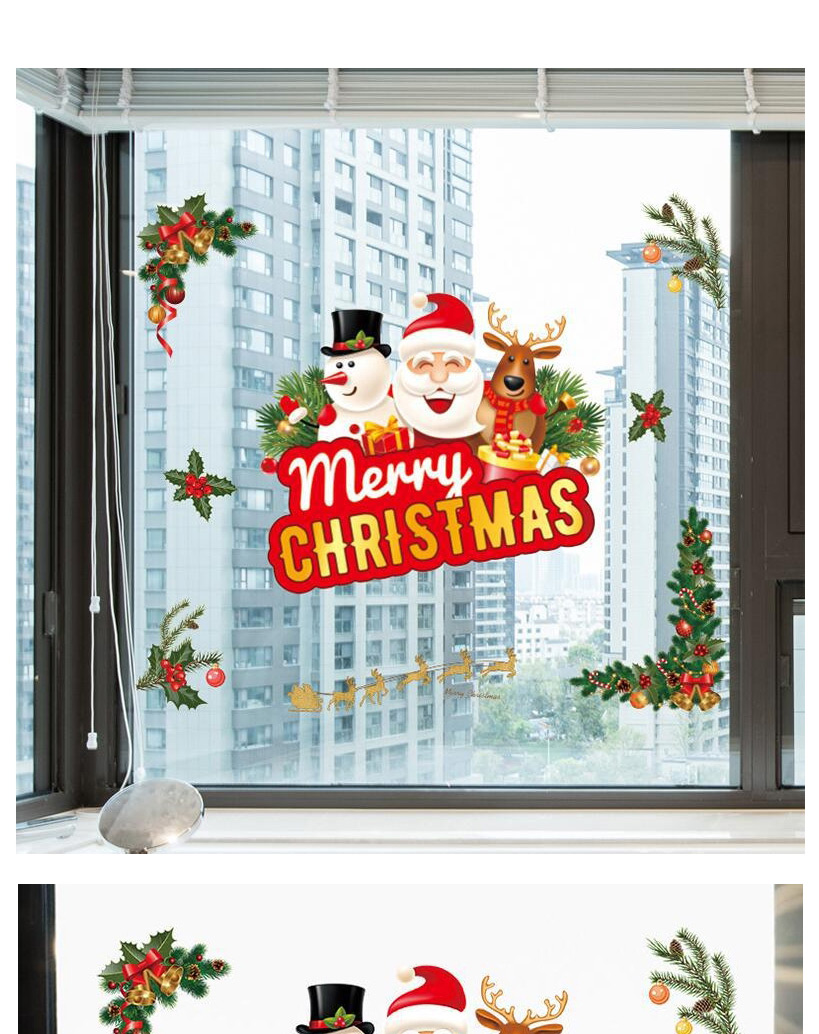 Fashion Elk Christmas Window Glass Doors And Windows Office Decoration Wall Stickers,Festival & Party Supplies