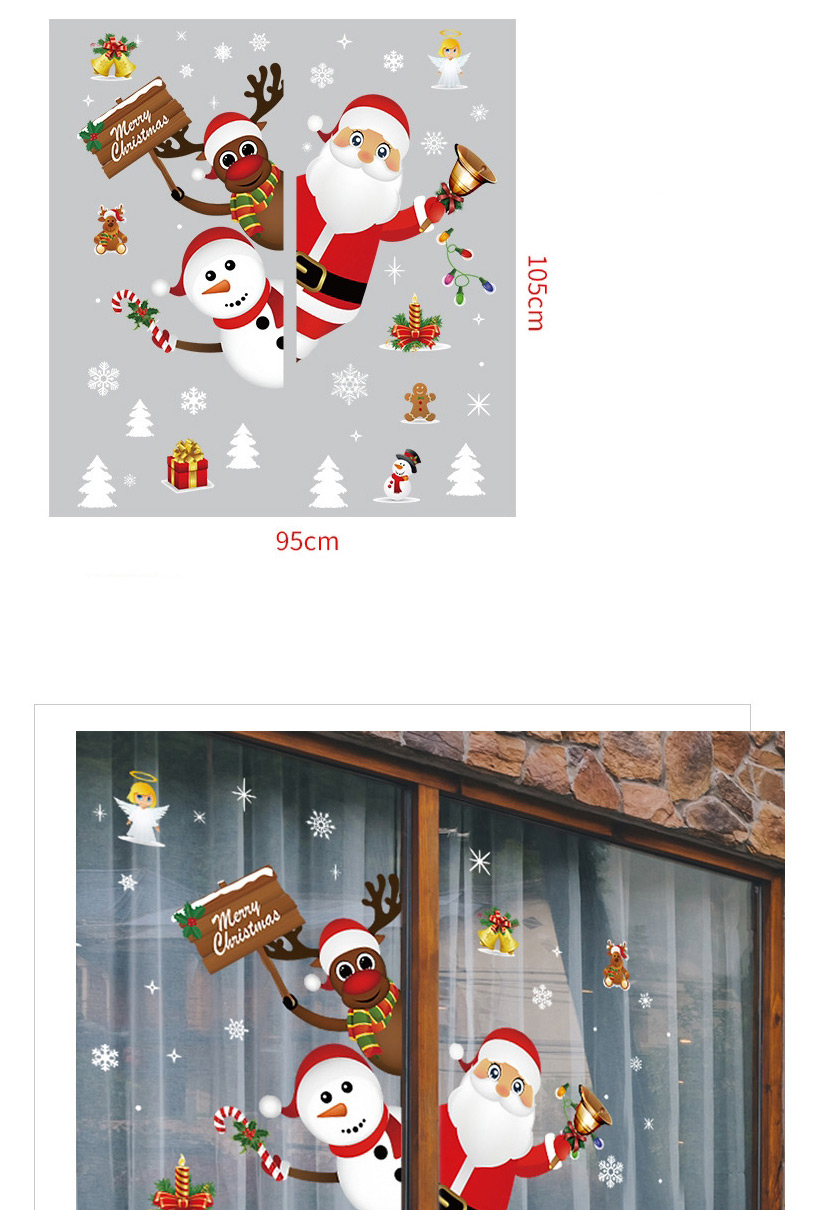 Fashion Santa Claus Christmas Window Glass Doors And Windows Office Decoration Wall Stickers,Festival & Party Supplies