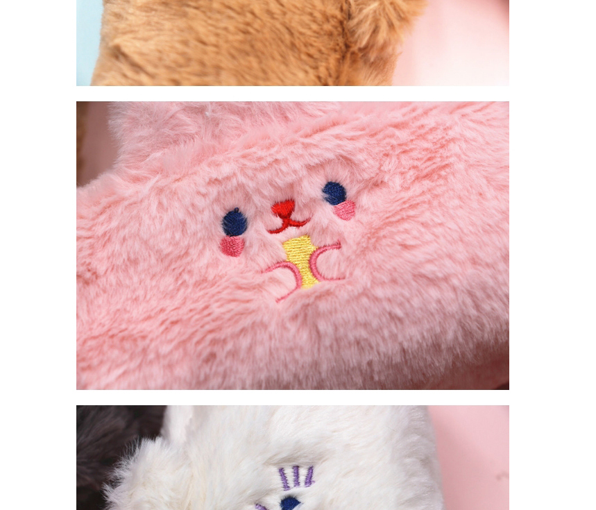 Fashion Pink Large Capacity Plush Embroidery Bear Ear Stationery Bag,Pencil Case/Paper Bags