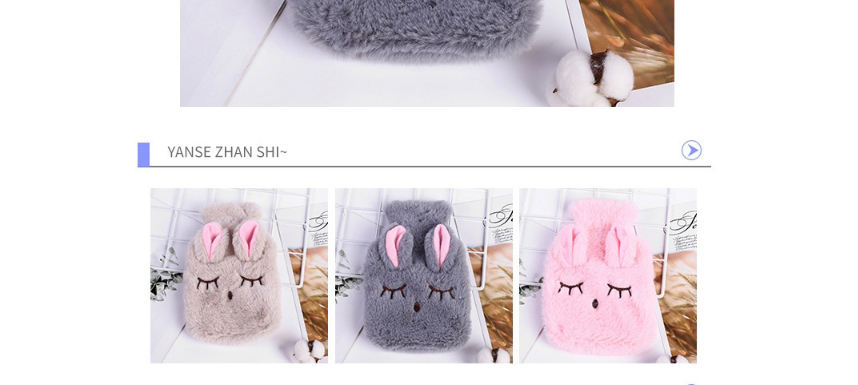 Fashion Gray Plush Squinted Rabbit Removable And Washable Hot Water Bottle,Other Creative Stationery