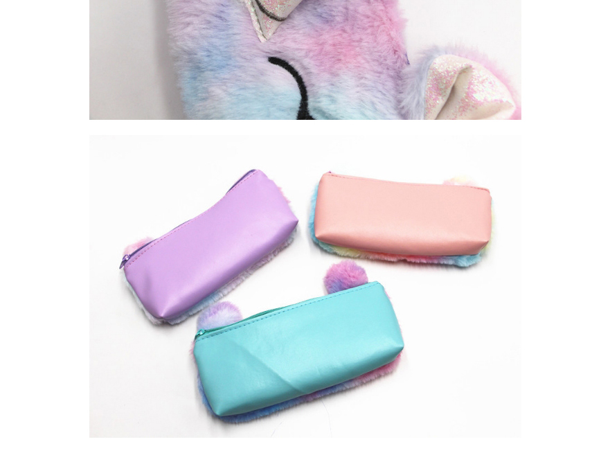 Fashion Light Pink Plush Unicorn Pencil Case,Pencil Case/Paper Bags