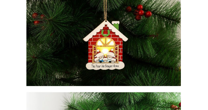 Fashion A Survivor Pendant With Light Christmas Pendant Face Mask Old Wooden Christmas Tree Ornaments With Lights (live),Festival & Party Supplies
