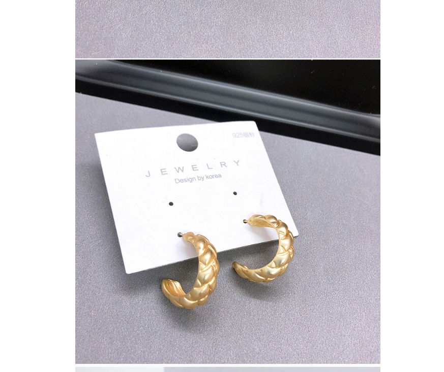 Fashion Square Matte Gold Geometric Butterfly Combined With Gold Hollow Earrings,Stud Earrings