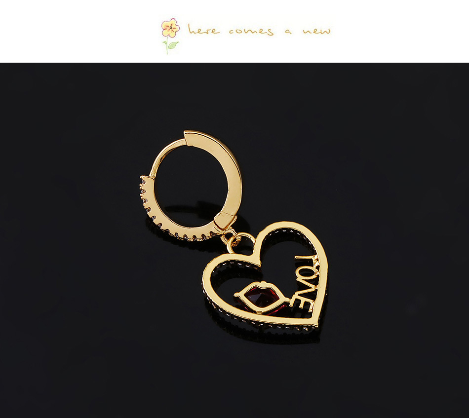 Fashion 11#gold Color Copper Inlaid Zircon Eye Stud Earrings (1pcs),Earrings