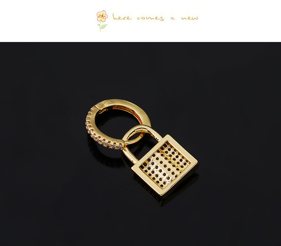 Fashion 1#gold Color Copper Inlaid Zircon Geometric Earrings (1pcs),Earrings