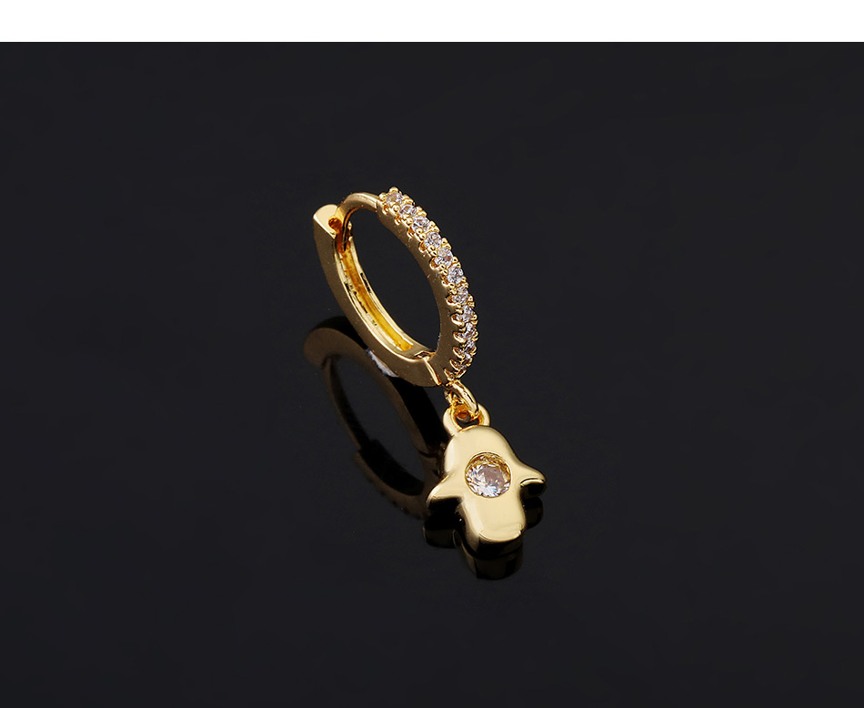 Fashion 7#gold Color Copper Inlaid Zircon Cross Earrings (1pcs),Earrings