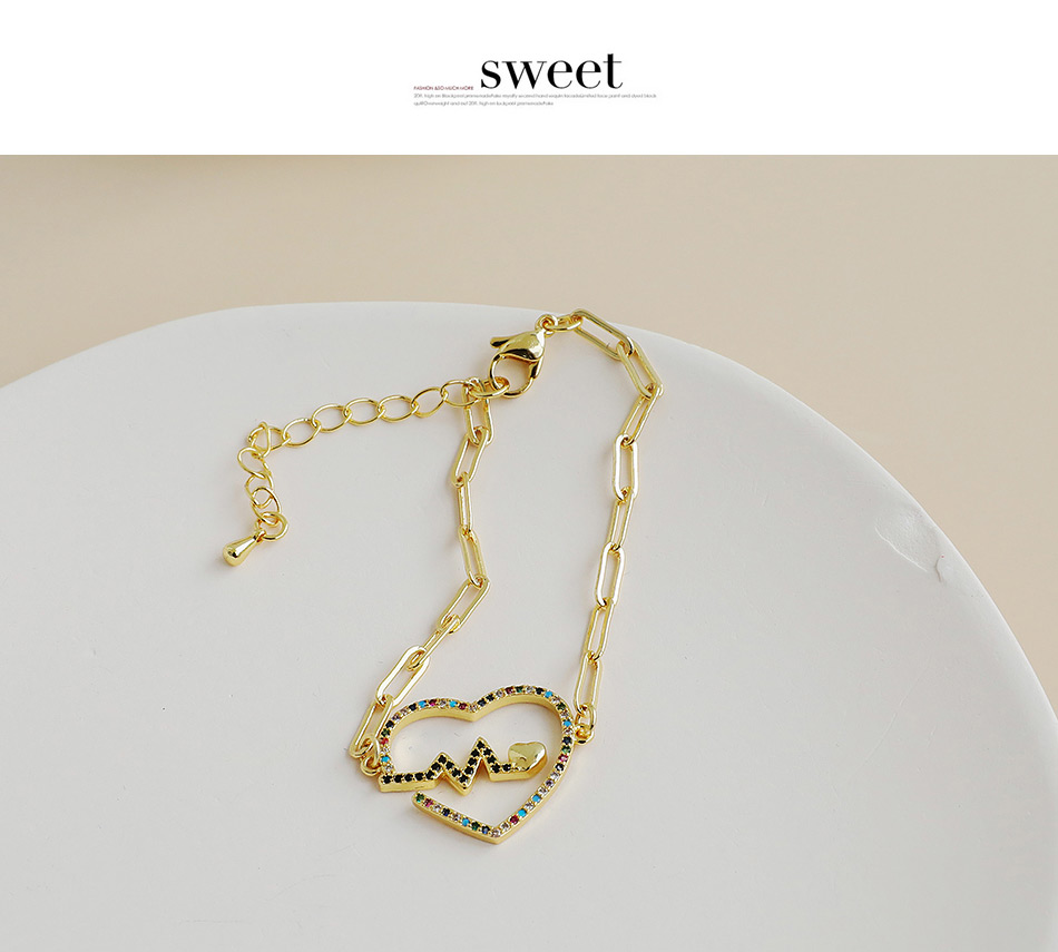 Fashion 1#gold Color Copper Inlaid Zircon Geometric Bracelet,Bracelets