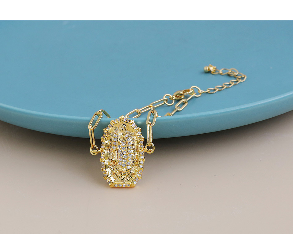 Fashion 1#gold Color Copper Inlaid Zircon Cactus Bee Shell Bracelet,Bracelets