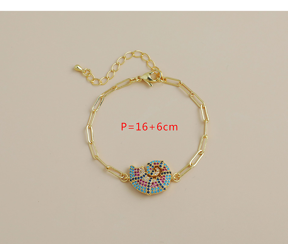Fashion 4#gold Color Copper Inlaid Zircon Geometric Bracelet,Bracelets