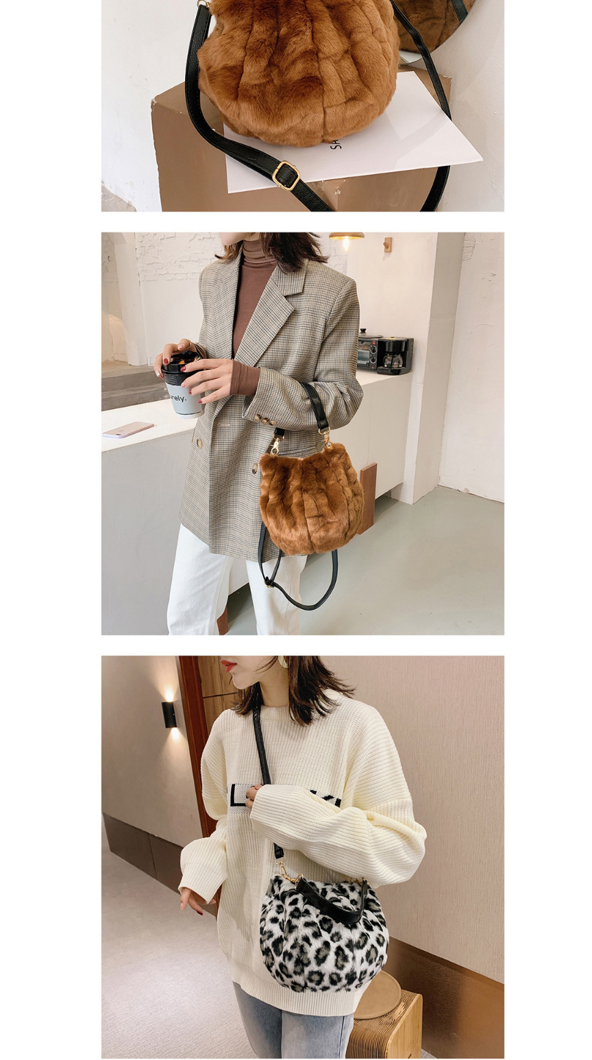 Fashion Fuchsia Plush Pleated Shell One-shoulder Messenger Bag,Handbags