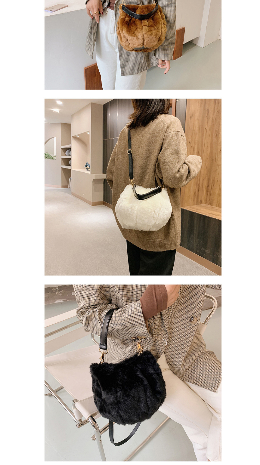 Fashion Tiger Skin Pattern Plush Pleated Shell One-shoulder Messenger Bag,Handbags