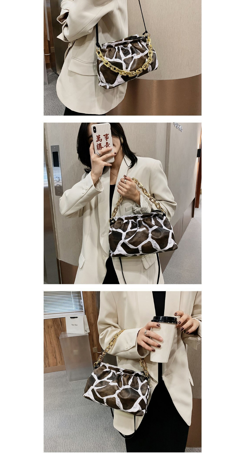 Fashion Stone Pattern Chain Animal Pattern Clip One Shoulder Messenger Bag,Shoulder bags