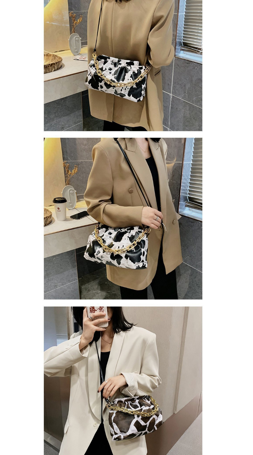 Fashion Cow Pattern Chain Animal Pattern Clip Shoulder Crossbody Bag,Shoulder bags