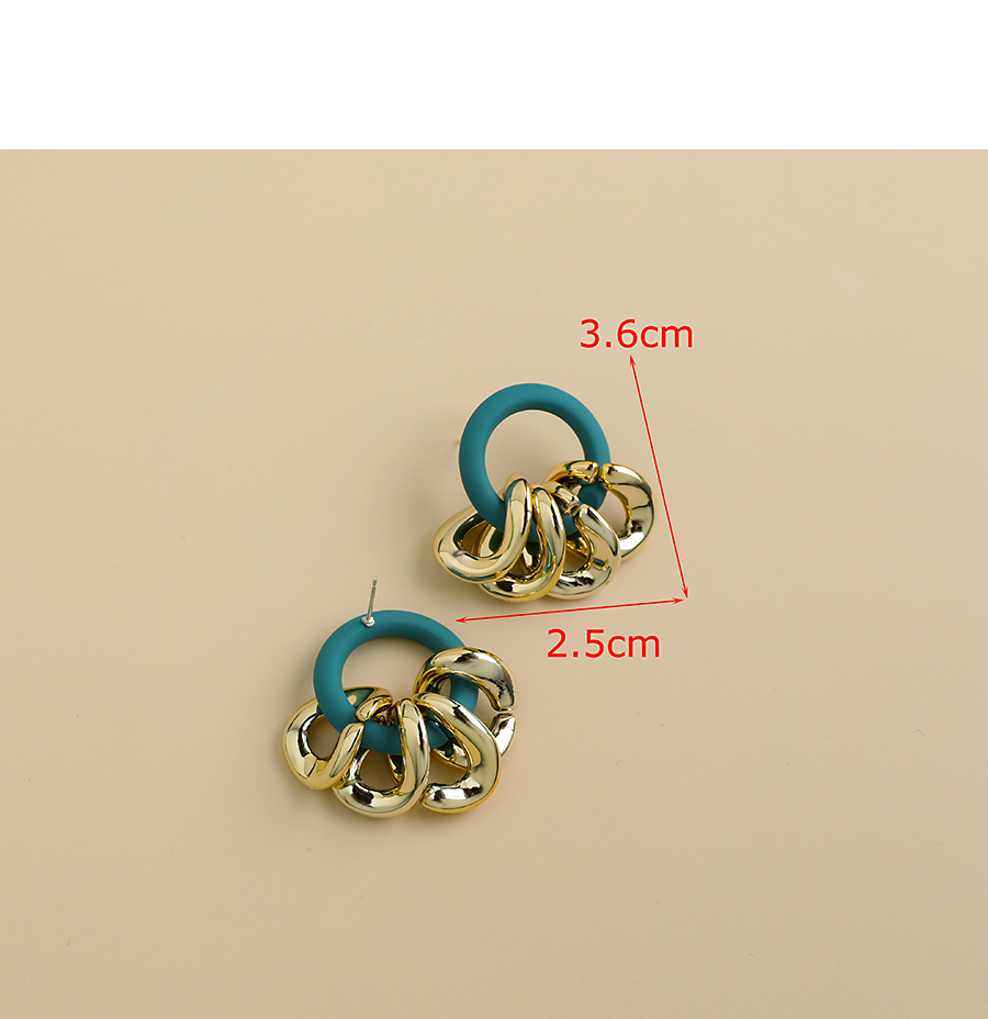  Red Resin Round Chain Ring Earrings,Drop Earrings