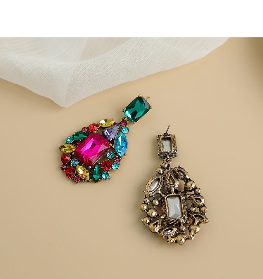  Color Alloy Diamond Cutout Drop Shape Earrings,Drop Earrings