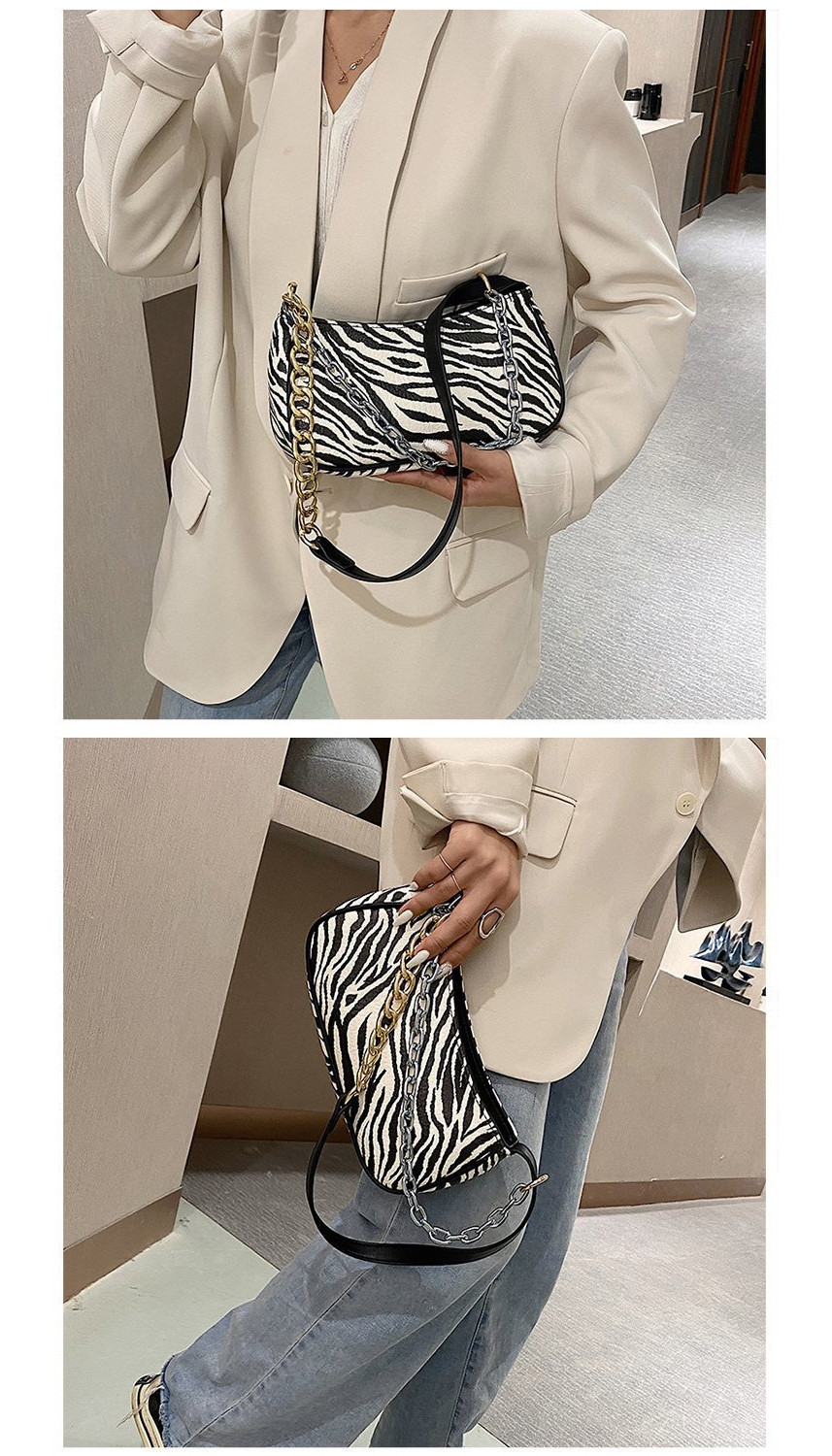 Fashion Light Brown Pu Zebra Zebra Stripe Chain Shoulder Bag,Messenger bags