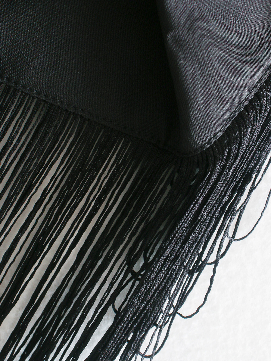 Fashion Black Velvet Fringed Skirt,Skirts