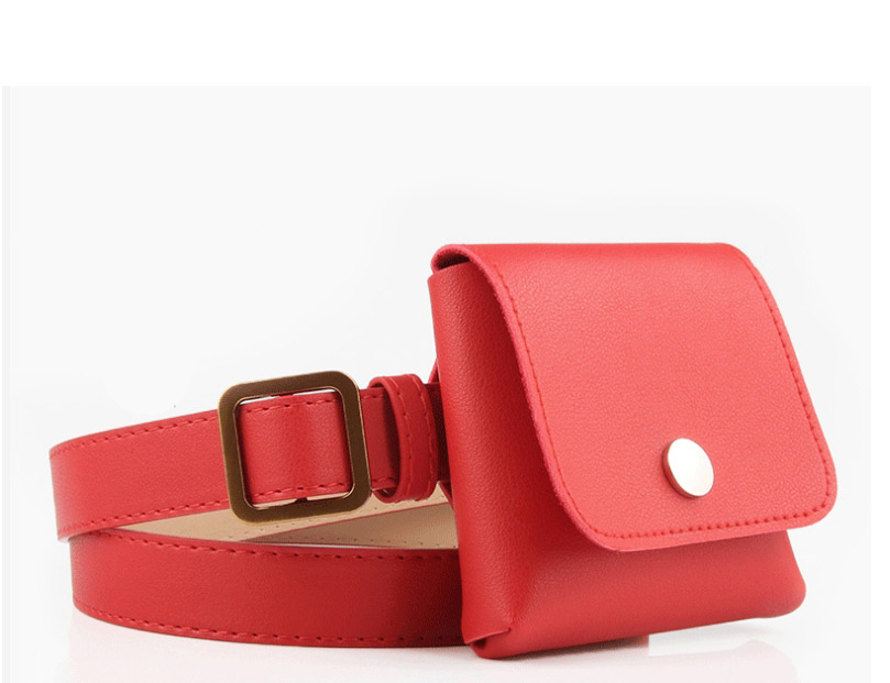 Fashion Red Waist Bag Key Mobile Phone Dual Purpose Thin Belt,Thin belts