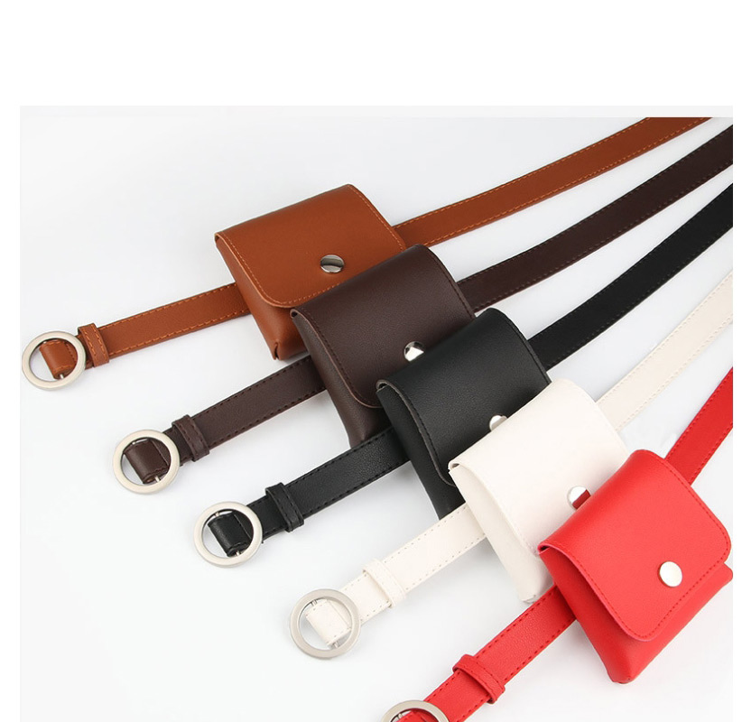Fashion Red Thin Belt Belt Bag Without Holes,Thin belts