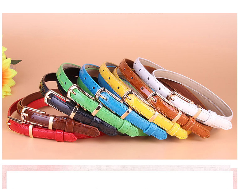 Fashion Green Small Pu Leather Belt With Pin Buckle,Thin belts