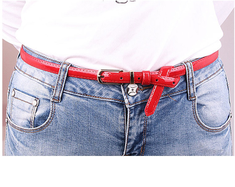 Fashion White Small Pu Leather Belt With Pin Buckle,Thin belts