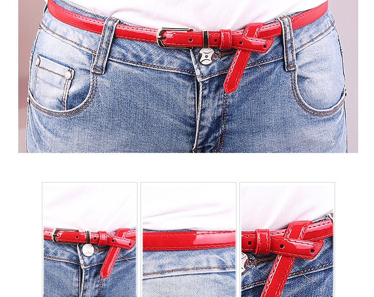 Fashion Black Small Pu Leather Belt With Pin Buckle,Thin belts